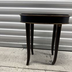 French sEmpire-style Ebonized and Gilt Trim End Table