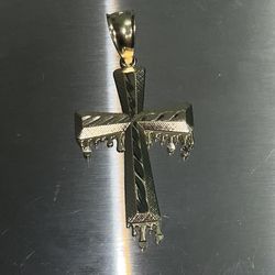 10k Gold Jesus Cross Pendant Necklace