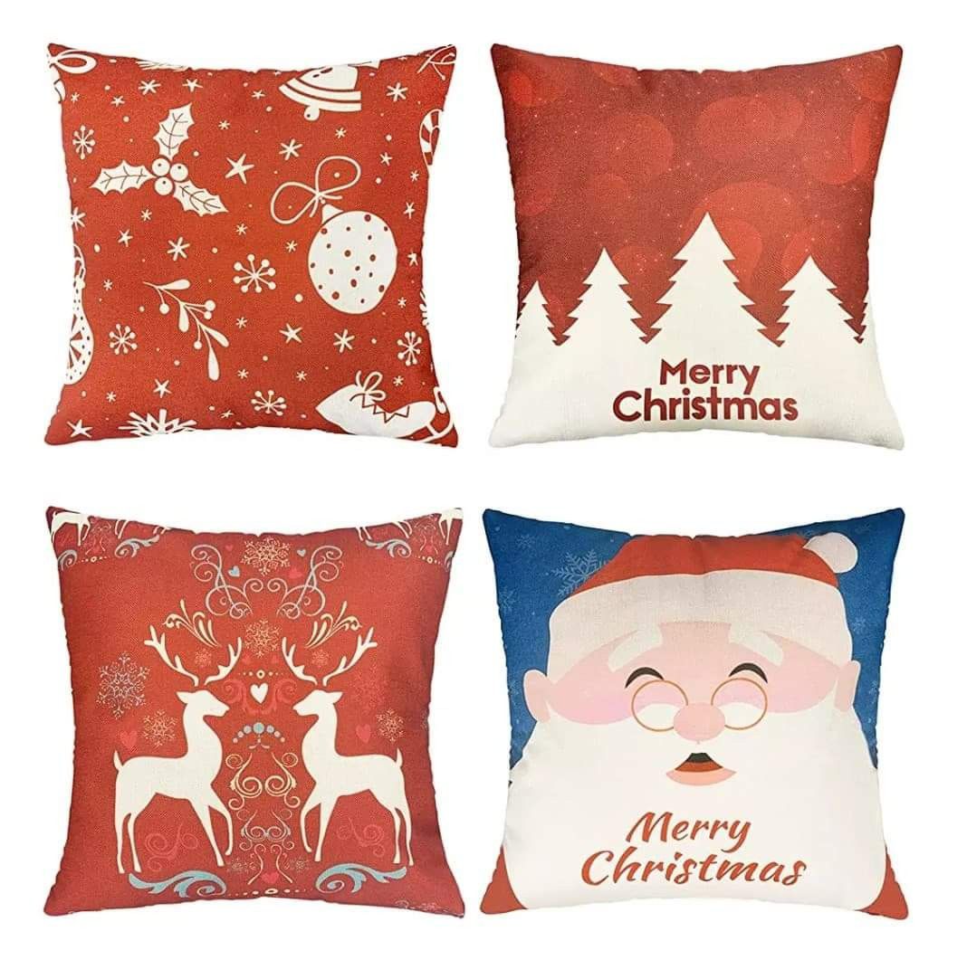 4Pcs Christmas Throw Pillow Covers