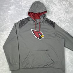 Majestic Athletic Arizona Cardinals gray performance hoodie Sweater Men’s Sz 2XL