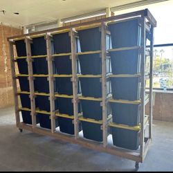 Storage Rack Bin Organizer Garage Shelf Tote System 