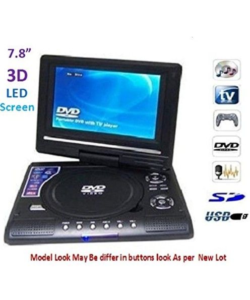 ZVision 3D 7.8 Inch Portable DVD VCD CD Player MP3 MP4 Color TV USB Memory Card Slot