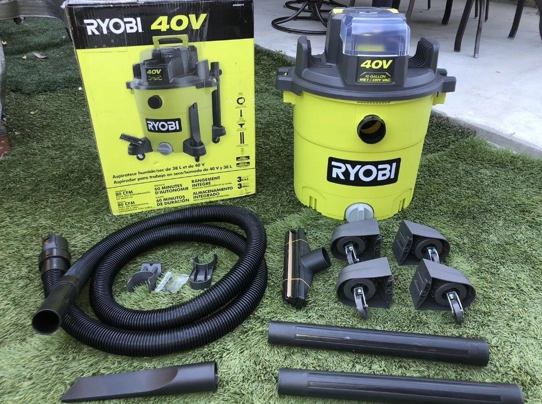 RYOBI40V 10 Cordless Wet/Dry Vacuum Kit with 40V Ah