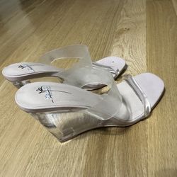 Clear Wedge Heel Shoes Woman Size 7.5