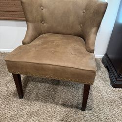 Brown Faux Leather World Market Accent Chair