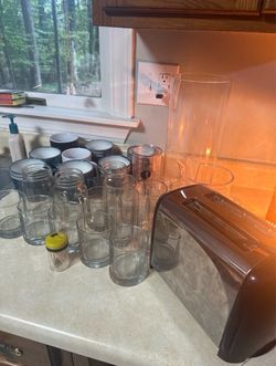 Kitchen glasses and misc