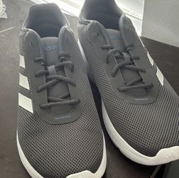 adidas Cloudfoam Comfort Men's Low Top Mesh Lace-Up Sneakers Gray/White