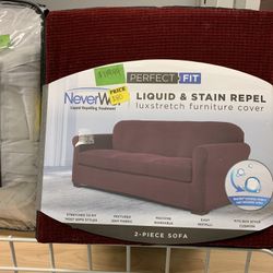 Perfect Fit NeverWet Luxury 2-Piece Sofa Slipcover in Garnet