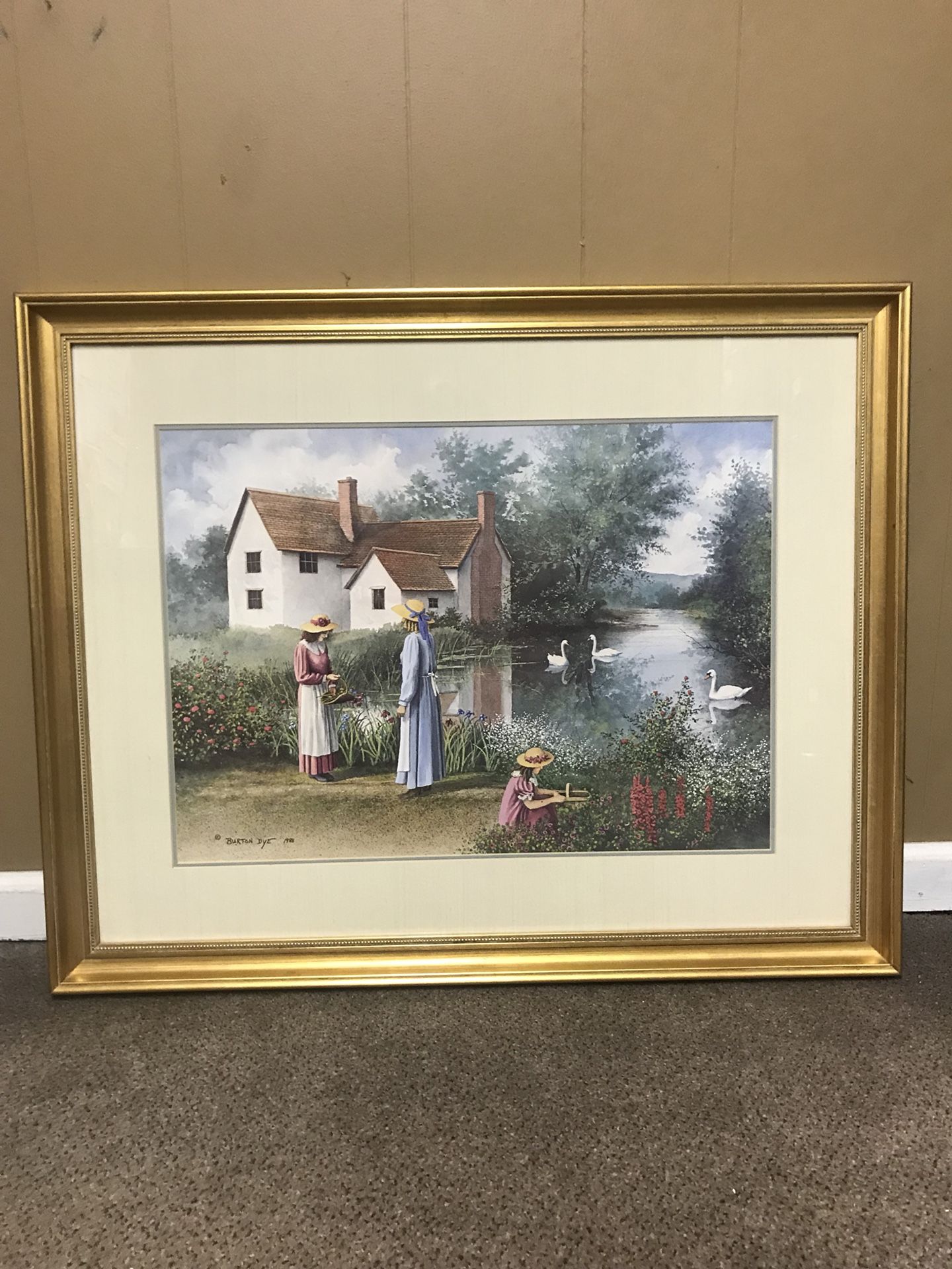 Burton Dye 1988 Country Living Print 35.5 long 28.5 tall 1.5