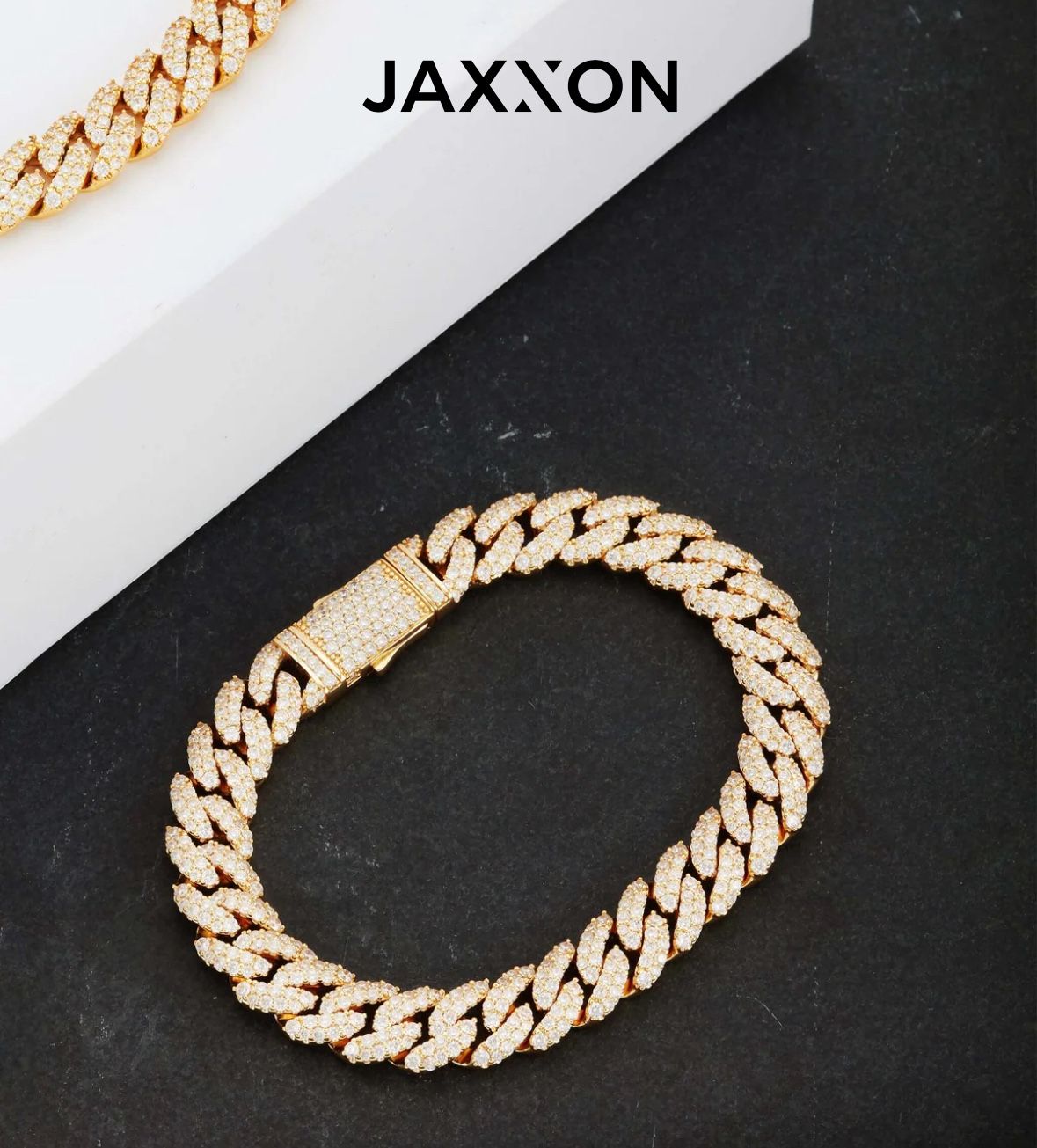 8 inch iced out cuban link bracelet from Jaxxon