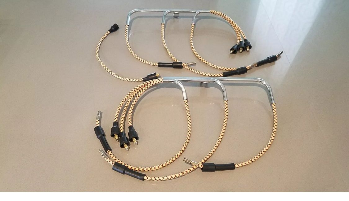 216/235 Cloth Spark plug Wires With Chrome Looms
