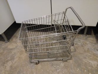 Vintage Metal Toy Kids Shopping Wagon.