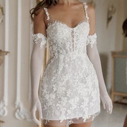 Brand New Rosie Etienne Lilliana Bridal Mini Dress Size 0