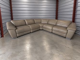 Brown Sectional Couch W/Electric Recliners