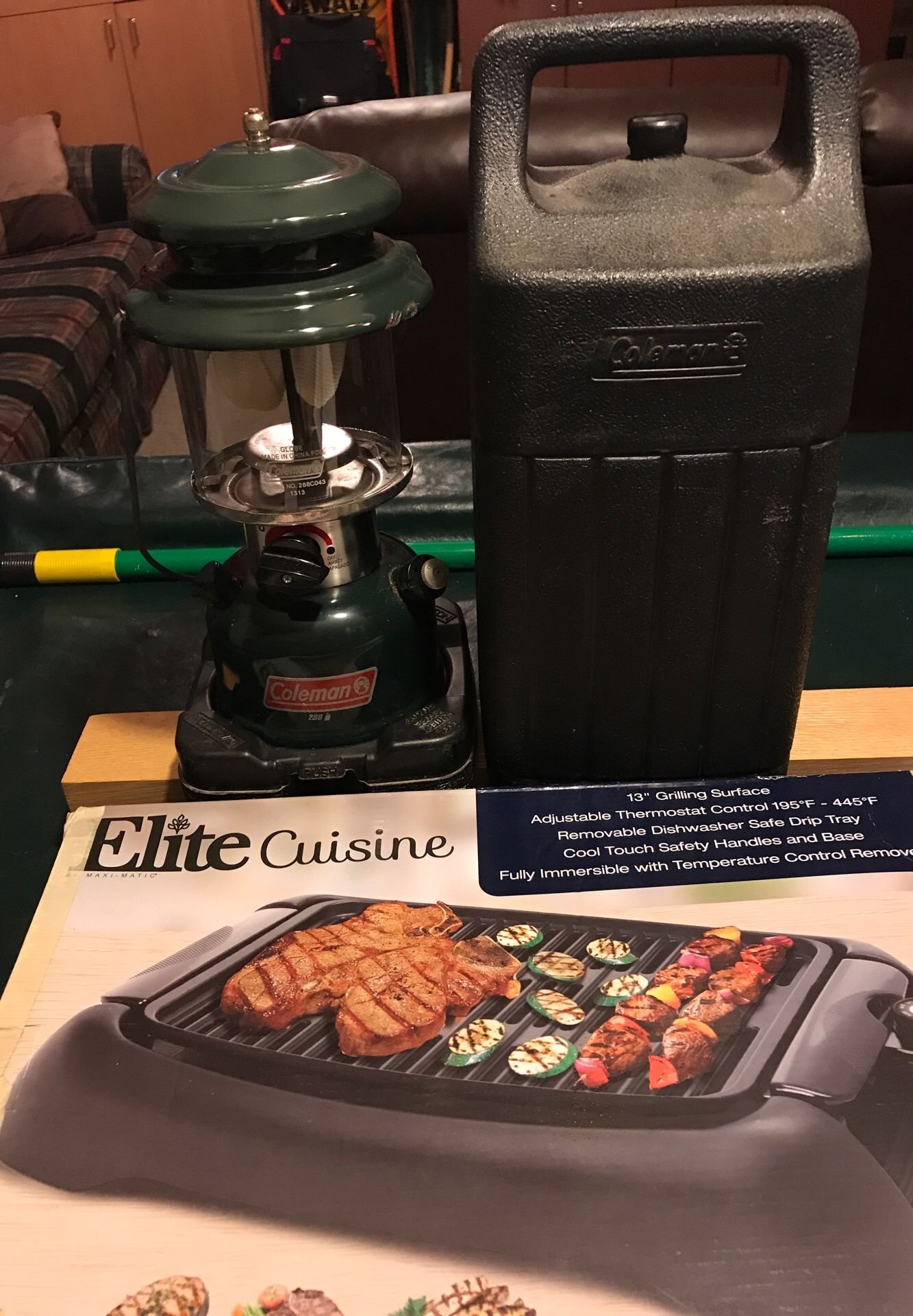 Coleman lantern , indoor grill