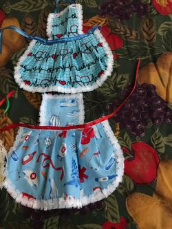 Home made little aprons to place in dishwashing bottle