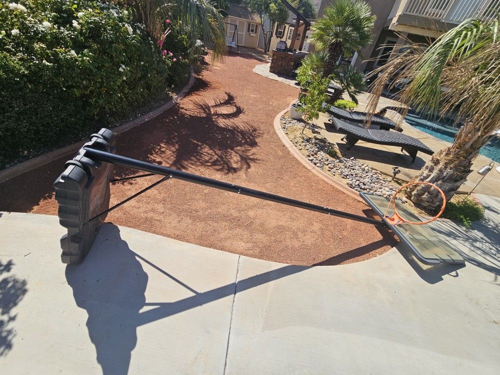 Portable Basketball Hoop with Black Base and Orange Rim