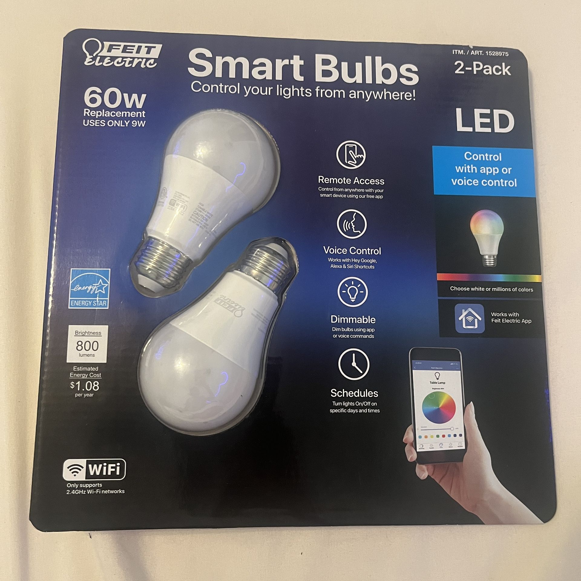Smart LED Light Bulbs 2 Pack 