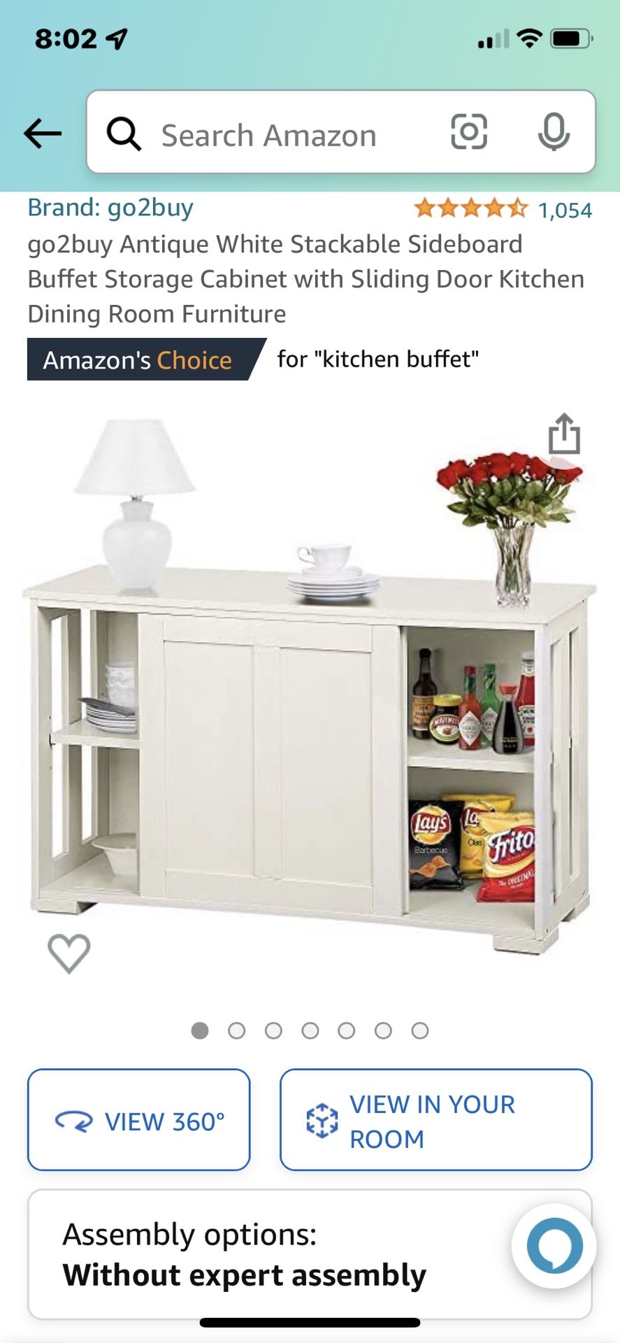 Go2buy antique white stackable sideboard buffet storage online cabinet with sliding door kitchen dining room furniture