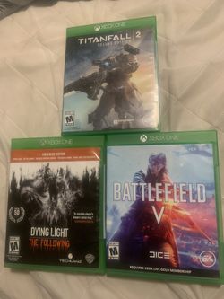 (3) Xbox one games Battlefield/Dying light/Titanfall 2