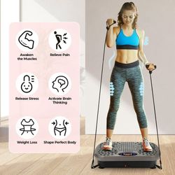 Vibration Plate Lymphatic Drainage Platform Home Workout Equipment for Weight Loss & Toning Muscle Exercise Machine, Gray