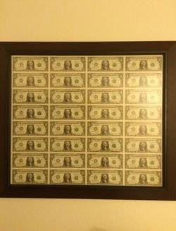Framed $1 Bill in Misc. Items