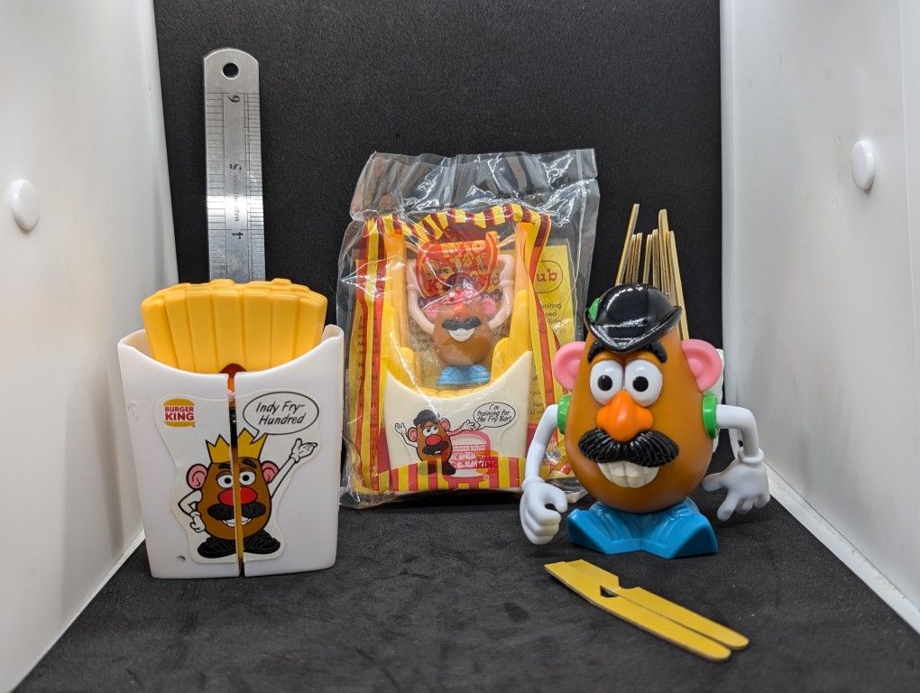 Lot Of 3 Vintage 1998 Burger King Kids Club Mr. Potato Head French Fries