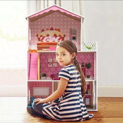 wooden dollhouse christmas