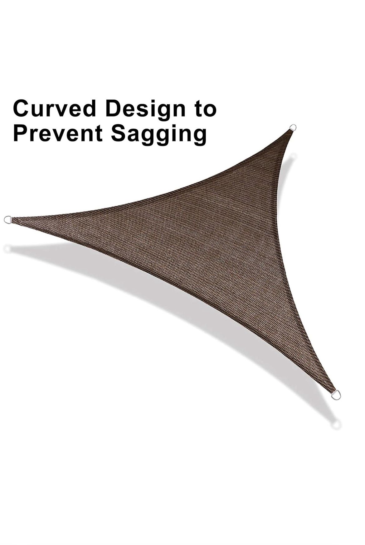 LOVE STORY 20' x 20' x 20' Triangle Brown Sun Shade Sail Canopy UV Block for Outdoor Patio