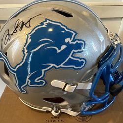 David Montgomery Autographed Helmet