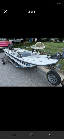 14 ft Seasport Skiff w trailer +40hp Running MOTOR +trailer+trolling motor