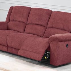 Red Fabric Brand New Recliner Sofa
