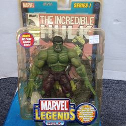 2002 Marvel Legends Series I INCREDIBLE HULK 7" VARIANT Figure MIP-Toy Biz bonus 32 page comic book