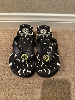 Size 5 Tory Burch Black Wedge Flip Flop