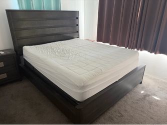 California King box spring, mattress, frame and headboard