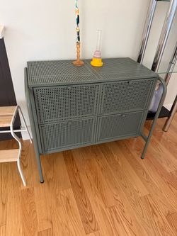 2 Sage Green Metal IKEA Drawers