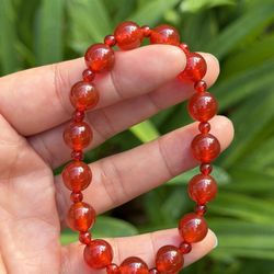10mm Stretchable Red Carnelian Bracelet 