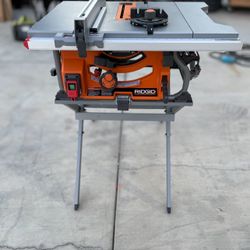 RIDGID 15 Amp 10 in. Portable Corded Jobsite Table Saw with Folding Stand