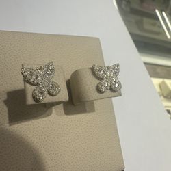 Diamond 14k Butterfly Earrings 