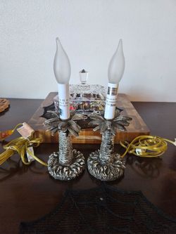 Palm Tree Candelabra Accent Lamps Set of 2