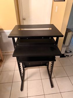 Black Standing Computer Desk/ server rack with removable trays