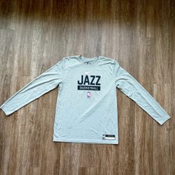 Nike Utah Jazz Dri-FIT Long Sleeve DQ7070-063 Gray Men’s L NBA