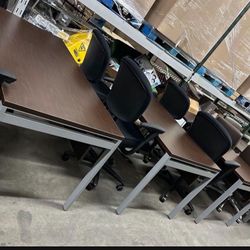 Herman Miller Office Desks Classroom Training Tables 60x30 W Matching Filing Cabinets Drawers 