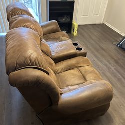 Brown Leather Couch 