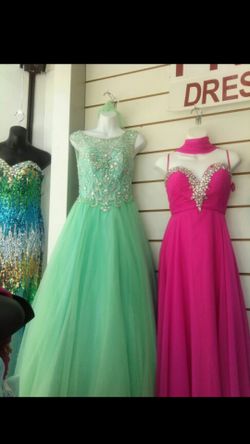 Mint green formal dress