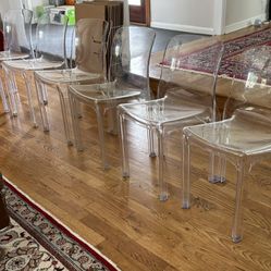 Set Of 6 Kartell Ghost Chairs By Philippe Starck