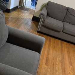 Sofa .gray  3 Sitting  With Chair 