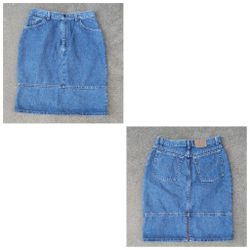 Vtg Levi's Fitted Midi Denim Skirt