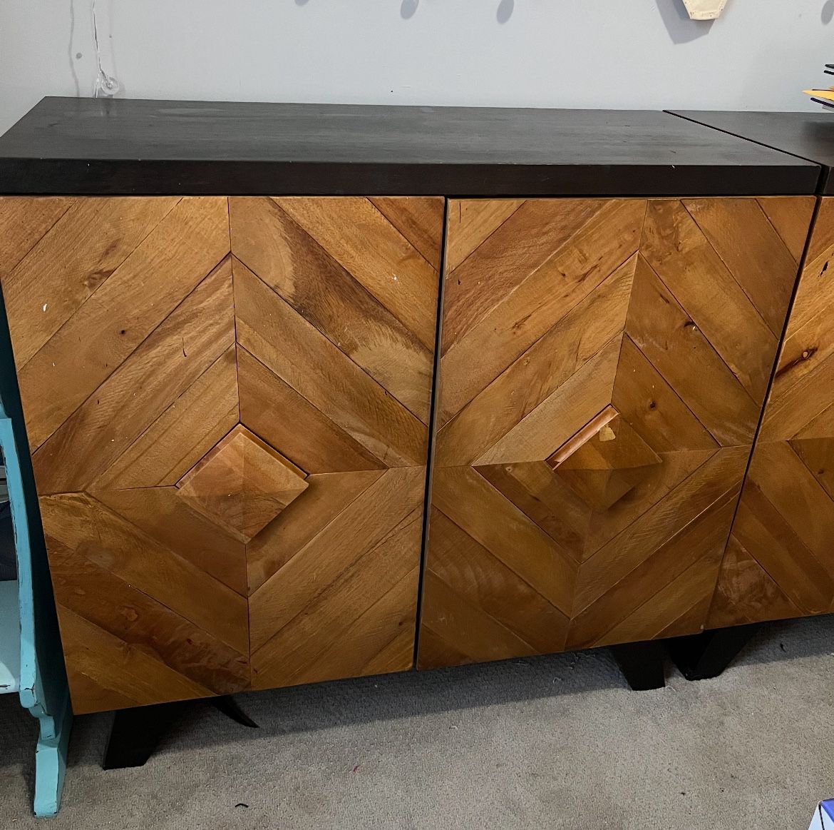 Mid century Modern Geometric  Cabinet 