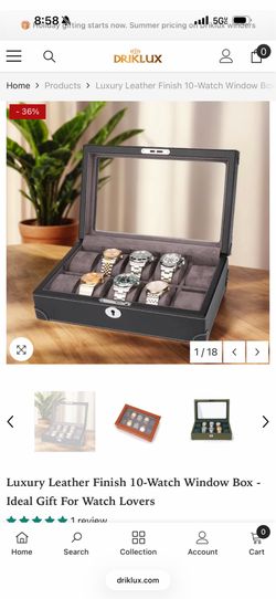 Luxury Leather Finish 10-Watch Window